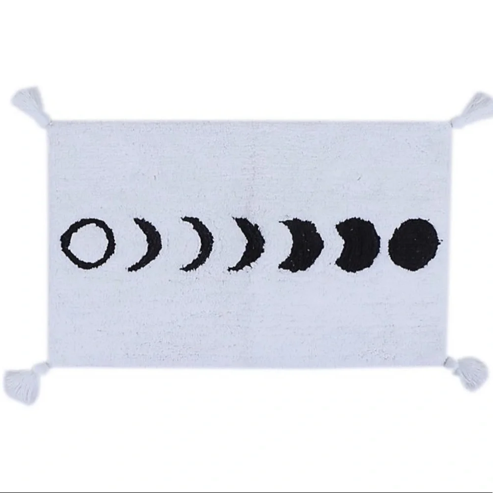 Large Wild Sage Vienna Lunar Moon Phase Rug with Tassels